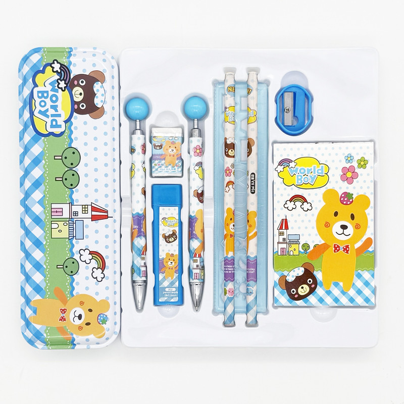 بسته لوازم تحریر مدل مدل HJ-3351 طرح Word Boy مجموعه 10 عددی