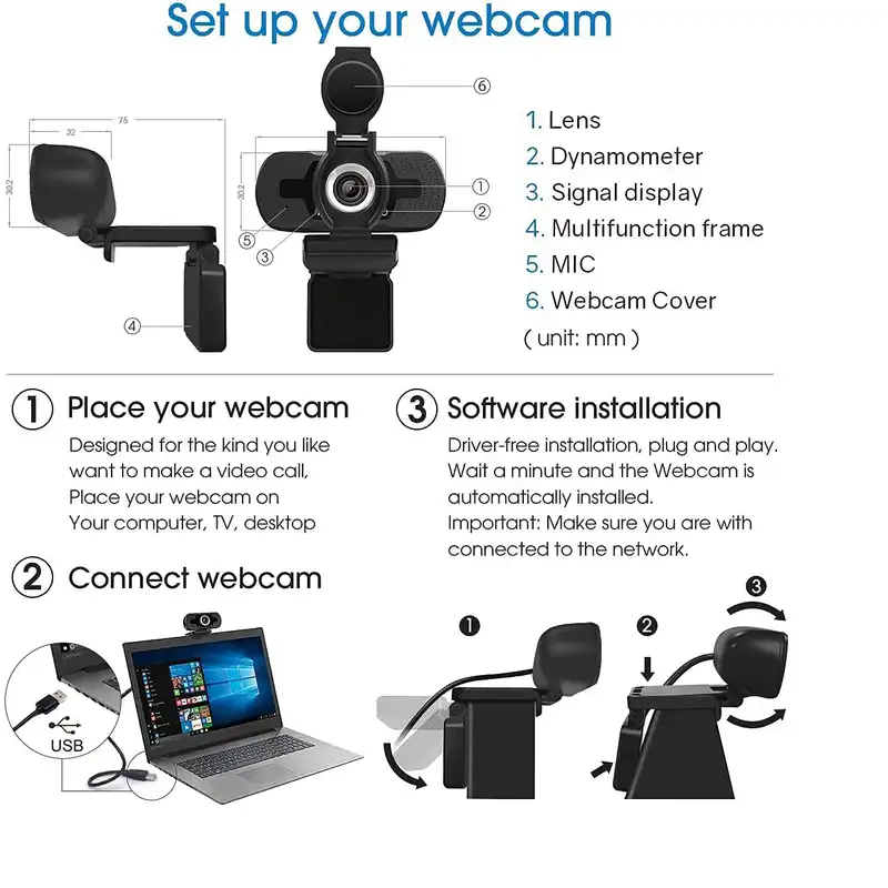 وب کم مدل Larmtek FHD 1080p