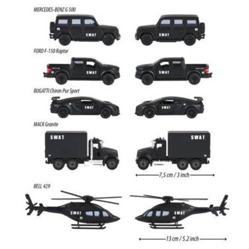 ماشین بازی ماژورت مدل فلزی SWAT بسته 5 عددی