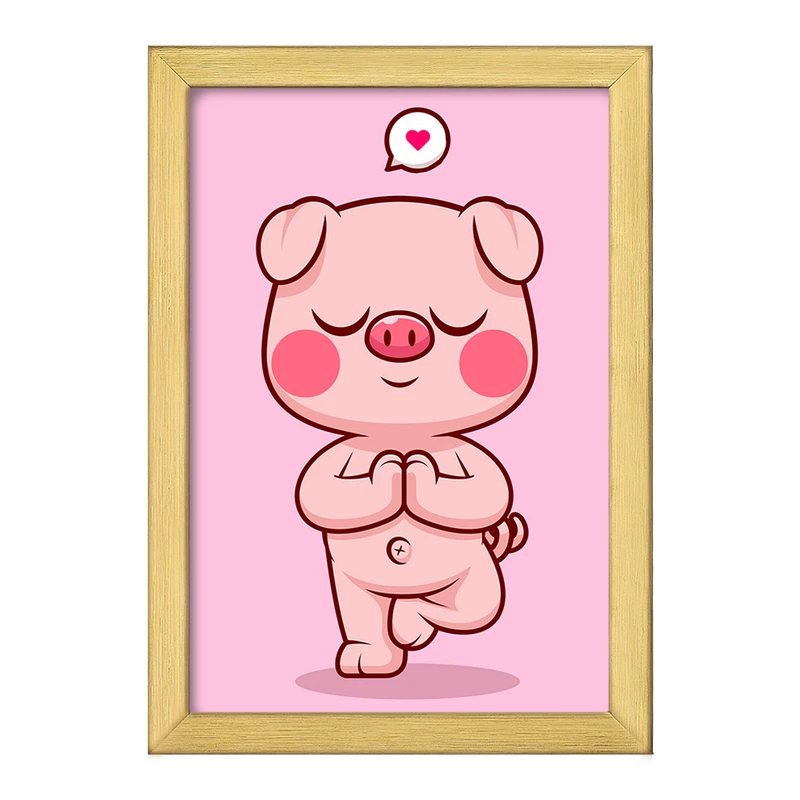 تابلو خندالو طرح حیوانات بامزه خوک کد 29444