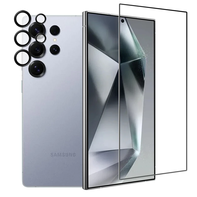 محافظ صفحه نمایش آکوآرا مدل Full-Pack مناسب برای گوشی موبایل سامسونگ Galaxy S24 Ultra 5G به همراه محافظ لنز دوربین