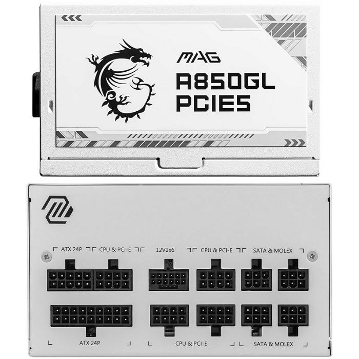 منبع تغذیه کامپیوتر ام اس آی مدل MSI MAG A850GL PCIE5 WHITE EDITION