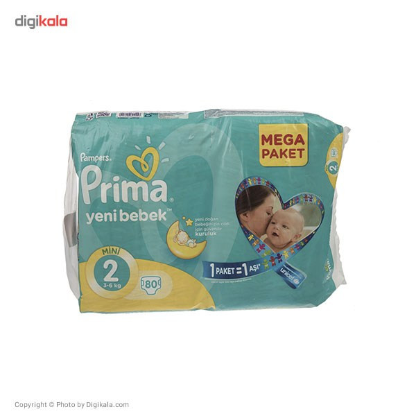 پوشک پمپرز مدل Prima سایز 2 بسته 80 عددی