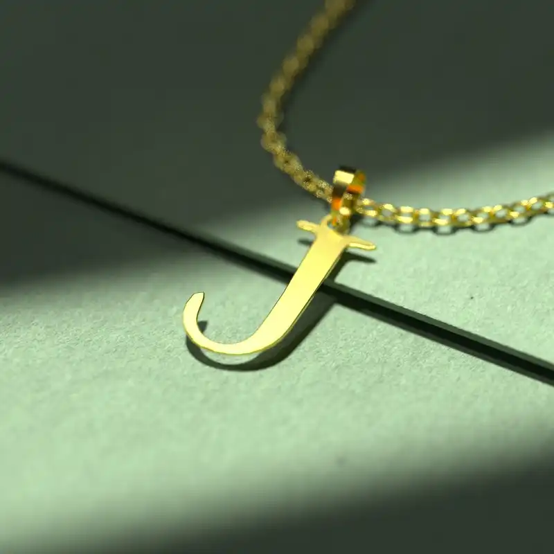 گردنبند طلا 18 عیار زنانه مدوپد مدل حرف J کد H3-1-1190