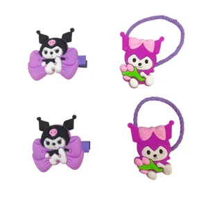 ست گیره و سنجاق مو دخترانه مدل کرومی کد KO01 بسته 4 عددی