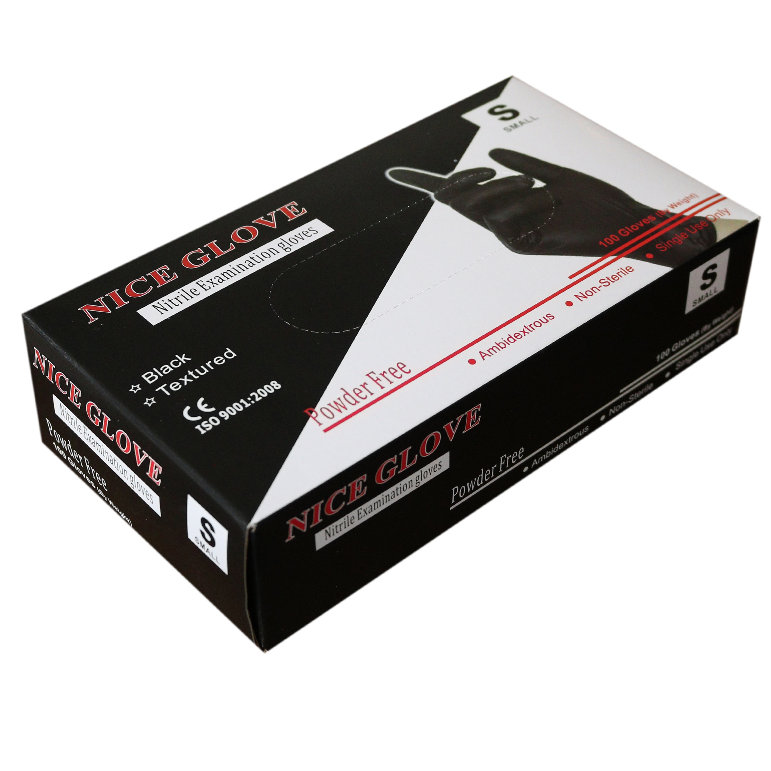 دستکش لاتکس نیتریل نایس گلاو مدل تاتو کاری سایز اسمال بسته 100 عددی