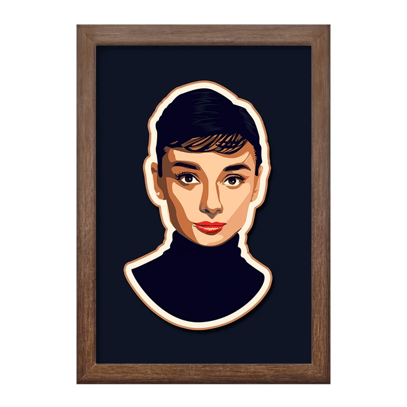 تابلو خندالو طرح آدری هپبورن (Audrey Hepburn) کد F1999