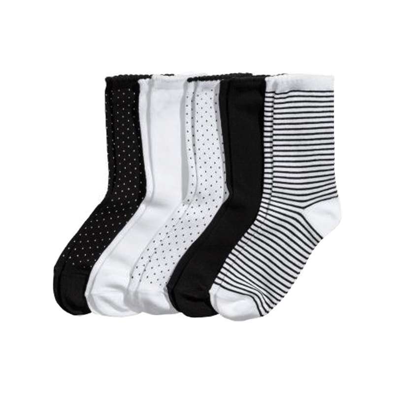 جوراب ساق بلند دخترانه اچ اند ام کد 2990 مجموعه 5 عددی