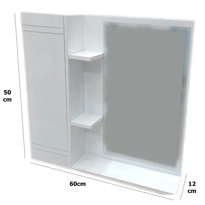 آینه سرویس بهداشتی مدل باکس چپ چهار خط 5060