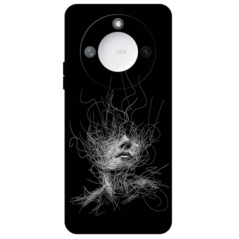  کاور مگافون طرح اسکچ صورت مدل 7423 مناسب برای گوشی موبایل آنر X9C Smart