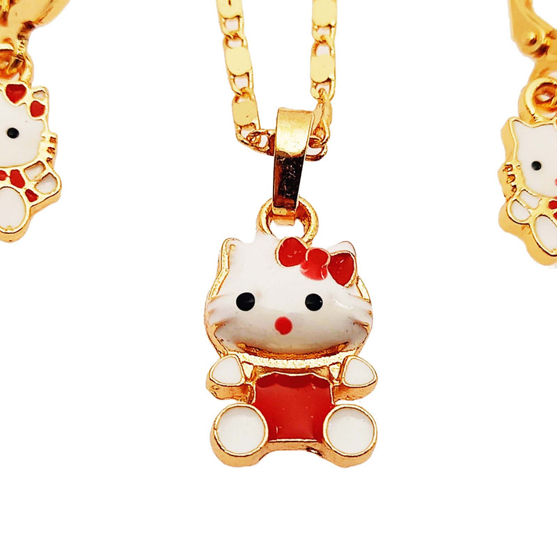 نیم ست دخترانه طرح گربه مدل 455NSD نیم ست دخترانه طرح گربه مدل 455NSD