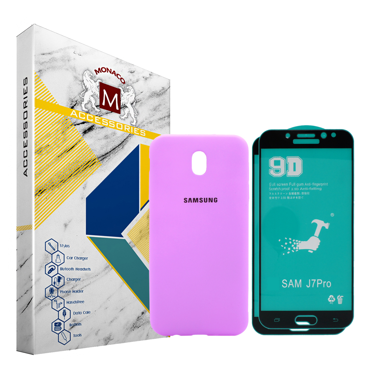 کاور موناکو مدل Si269 مناسب برای گوشی موبایل سامسونگ Galaxy J7 Pro / J730 به همراه 2 عدد محافظ صفحه نمایش سرامیکی