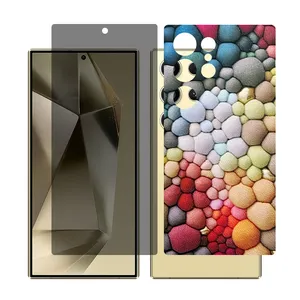 Glass Together model privacy screen protector for Samsung Galaxy S22 Ultra mobile phone with back cover sticker