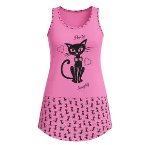 تونیک بدون آستین زنانه مدل گربه