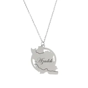 گردنبند زنانه گيلواره زراوشان مدل ایران طرح اسم آزاده کد ER 19