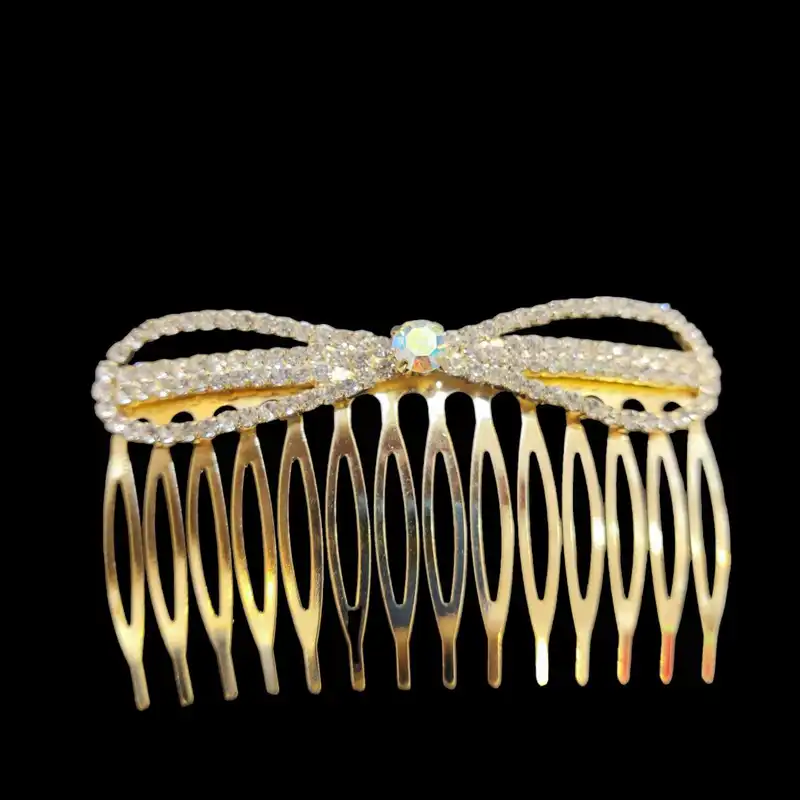 شانه مو زنانه مدل فلزی نگین دار کد 03