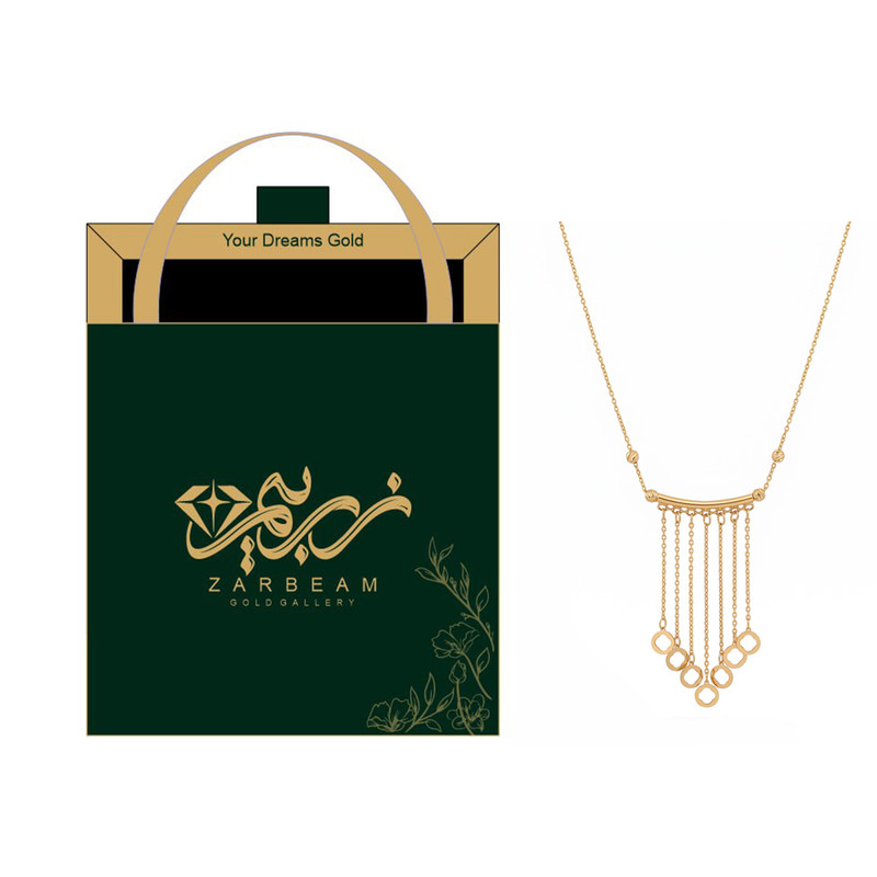 گردنبند طلا 18 عیار زنانه با زنجیر حلقه‌ای (فلامینگو) زربیم مدل  GB 100