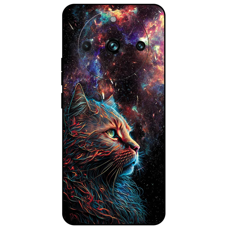 کاور مگافون طرح گربه کهکشانی مدل 4203 مناسب برای گوشی موبایل ریلمی 11 Pro / 11 Pro Plus