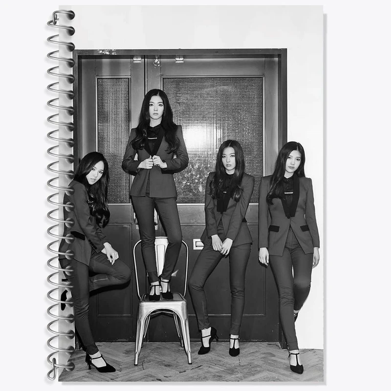 دفتر زبان 50 برگ خندالو مدل دو خط طرح گروه رد ولوت Red Velvet کد 19689