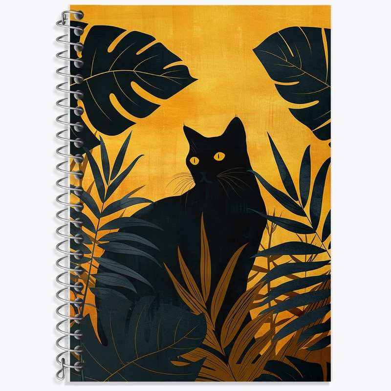 دفتر زبان 50 برگ خندالو مدل سه خط طرح گربه (Cat) کد F1742