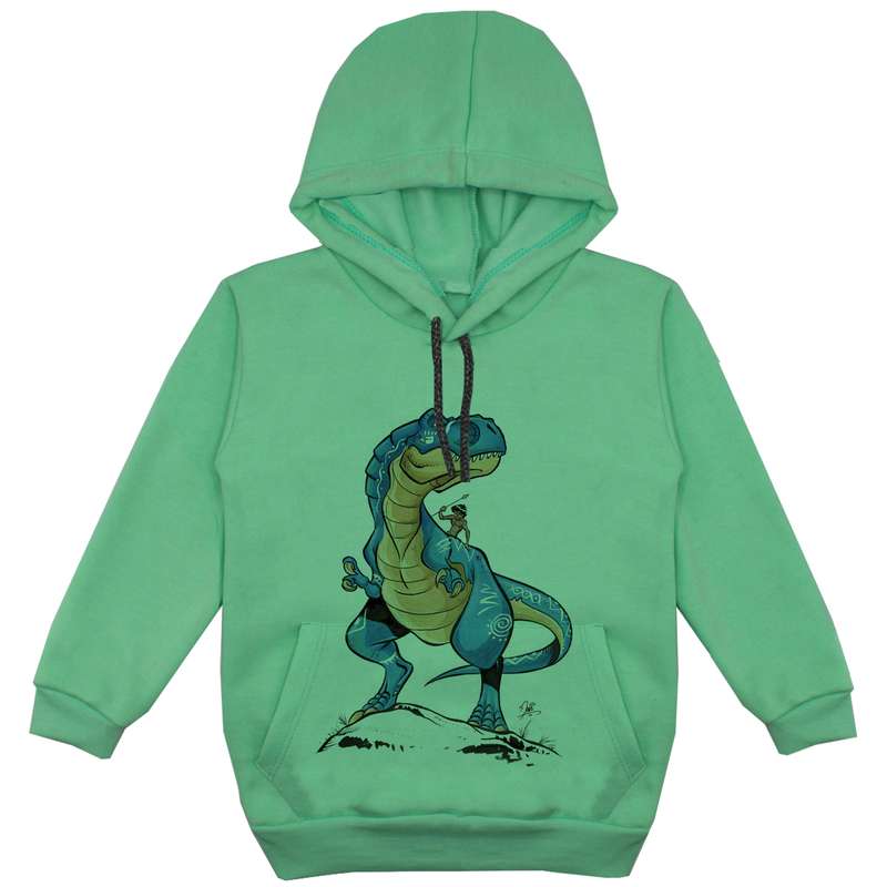 هودی پسرانه مدل دانیاسور F50 رنگ سبز