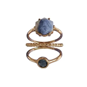 انگشتر زنانه آی ام مدل لاجورد مجموعه 3 عددی