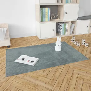 پادری شاران هوم مدل اسفنج دار طرح مخمل راه راه فانتزی سایز 80×120 سانتی متر