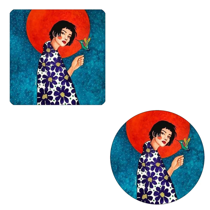 مگنت طرح بانوی شرقی کد wmg313 به همراه زیر لیوانی