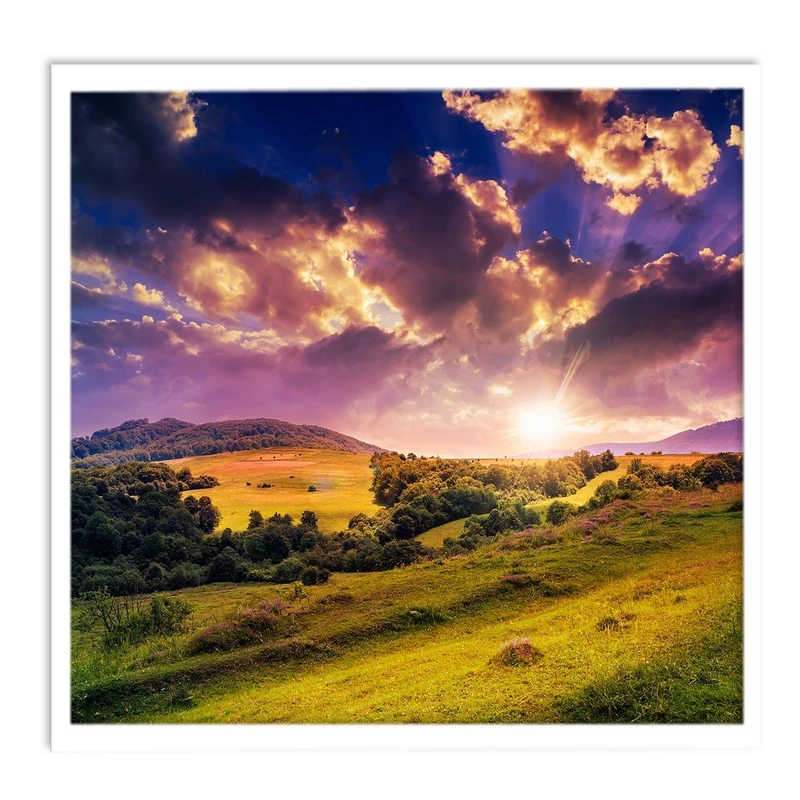 تابلو نوری بکلیت طرح طبیعت دشت و آسمان ابری مدل W-S1114