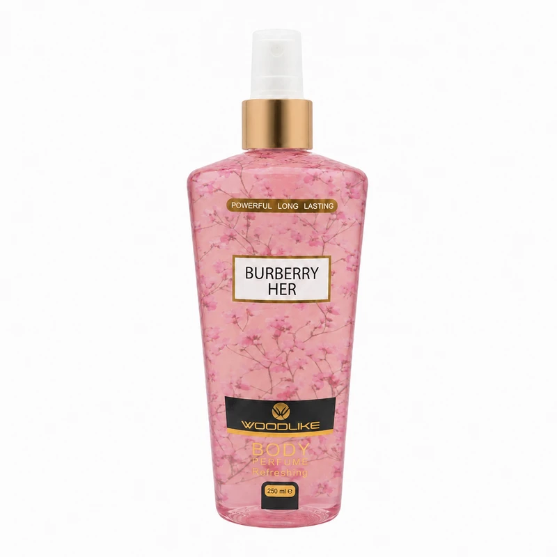 بادی اسپلش زنانه وودلایک مدل Burberry Her حجم 250 میلی‌لیتر