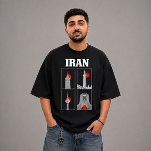 تی شرت مردانه نخ پنبه طرح ایران