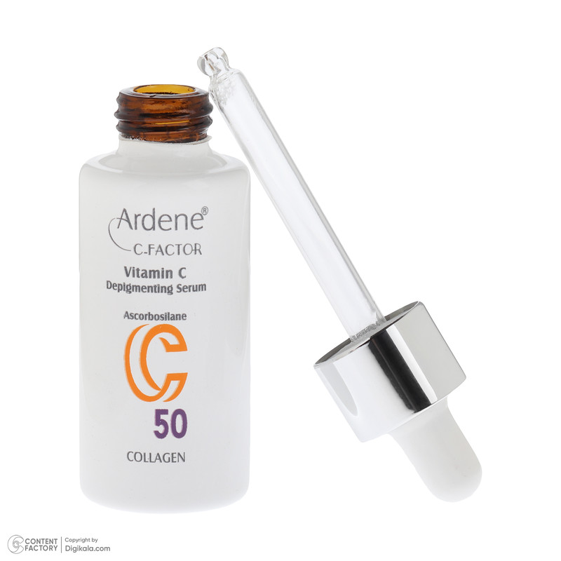 سرم روشن‌کننده پوست آردن سی فکتور مدل Vitamin C-50 مناسب برای انواع پوست حجم 30 میلی‌لیتر