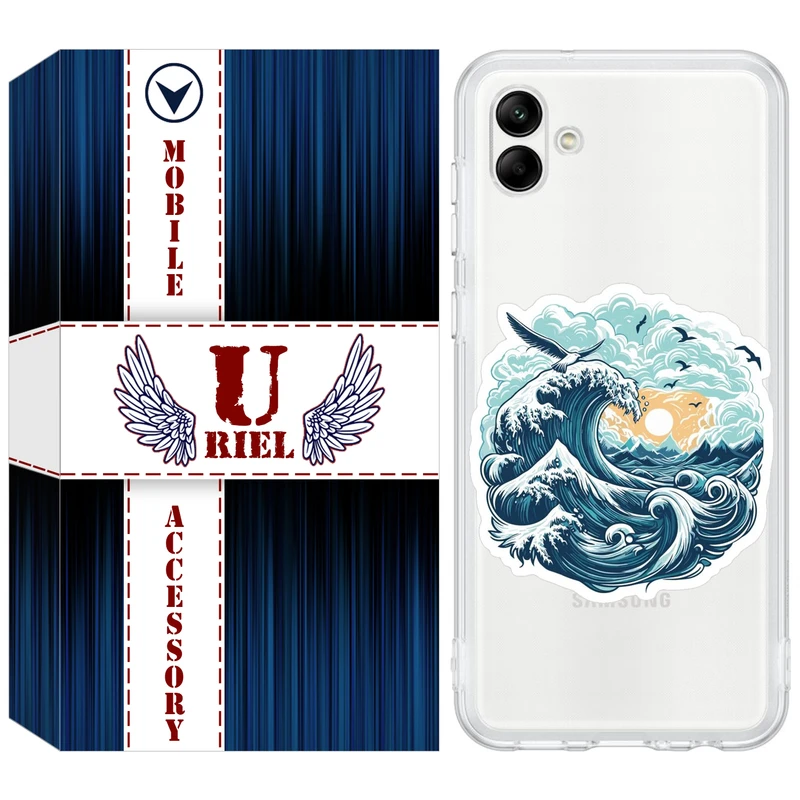 کاور یوریل مدل Clear کد 99 طرح موج دریا مناسب برای گوشی موبایل سامسونگ Galaxy A04e