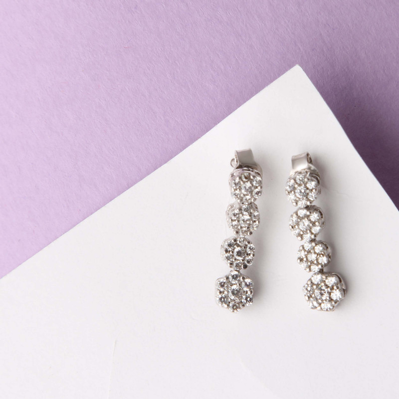 گوشواره نقره زنانه مدل آویزی کد GZN_254