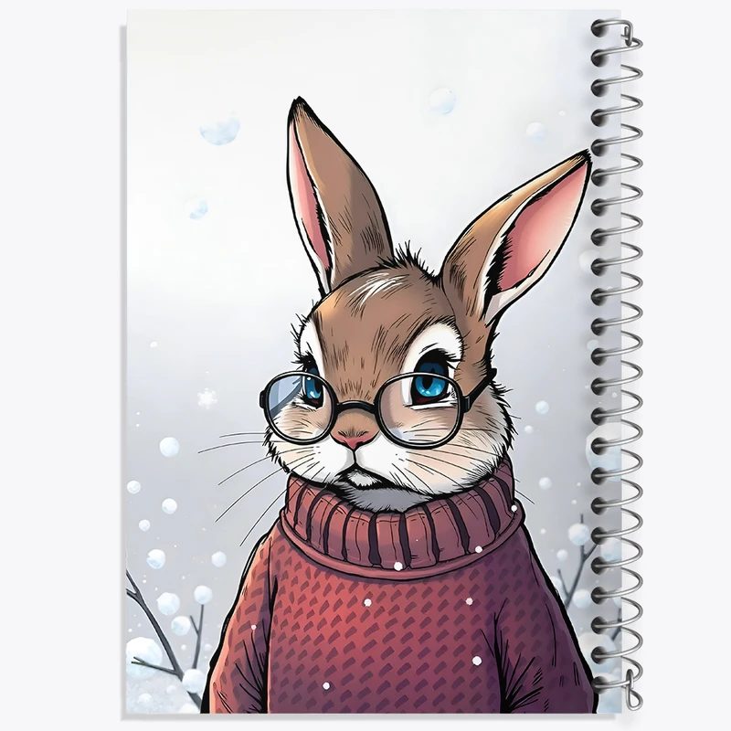 دفتر ژورنال نویسی 50 برگ خندالو مدل نقطه ای طرح خرگوش کیوت کد N5052