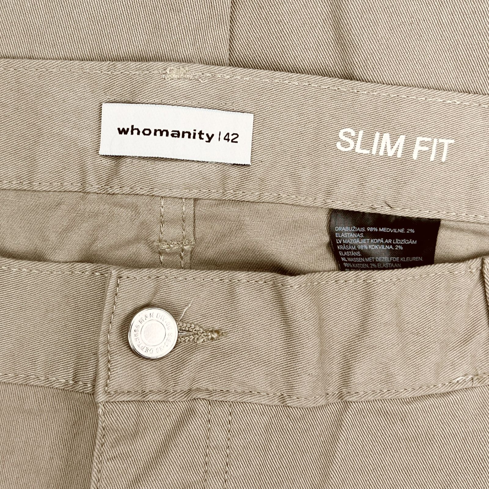 شلوار اسلیم فیت مردانه هومنیتی مدل WYMPA10654411 رنگ بژ -  - 4