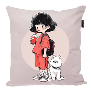 کوسن کودک مدل دختر بچه و سگ کیوت کد 124