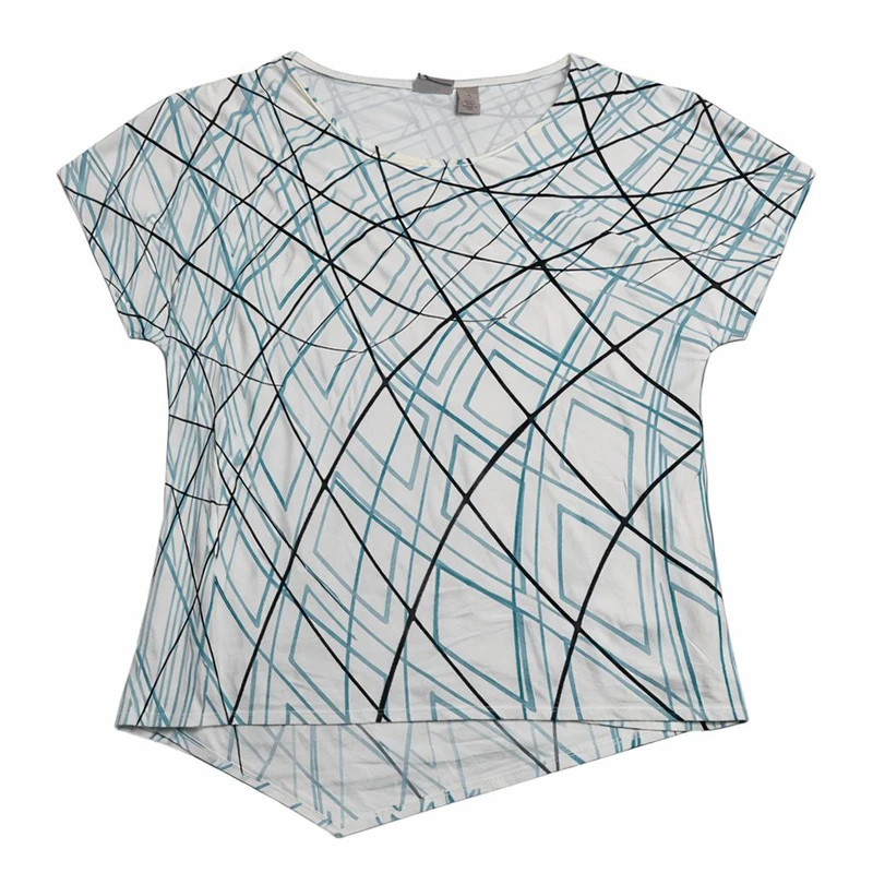 بلوز آستین کوتاه یقه گرد زنانه مدل 600