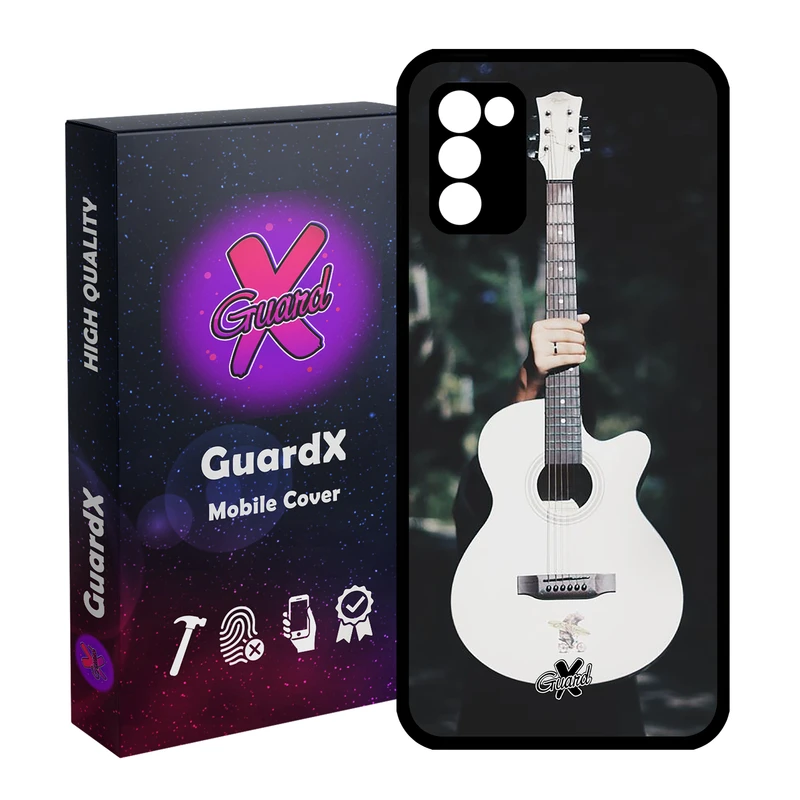 کاور گارد ایکس طرح گیتار مدل Glass10263 مناسب برای گوشی موبایل سامسونگ Galaxy A03s