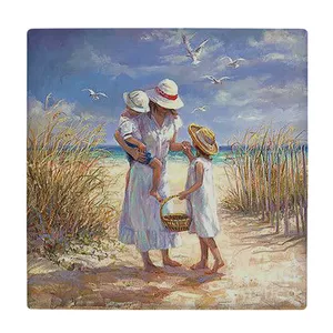  زیر لیوانی  طرح نقاشی مادر و دختر در مزرعه کد    5849990_4348