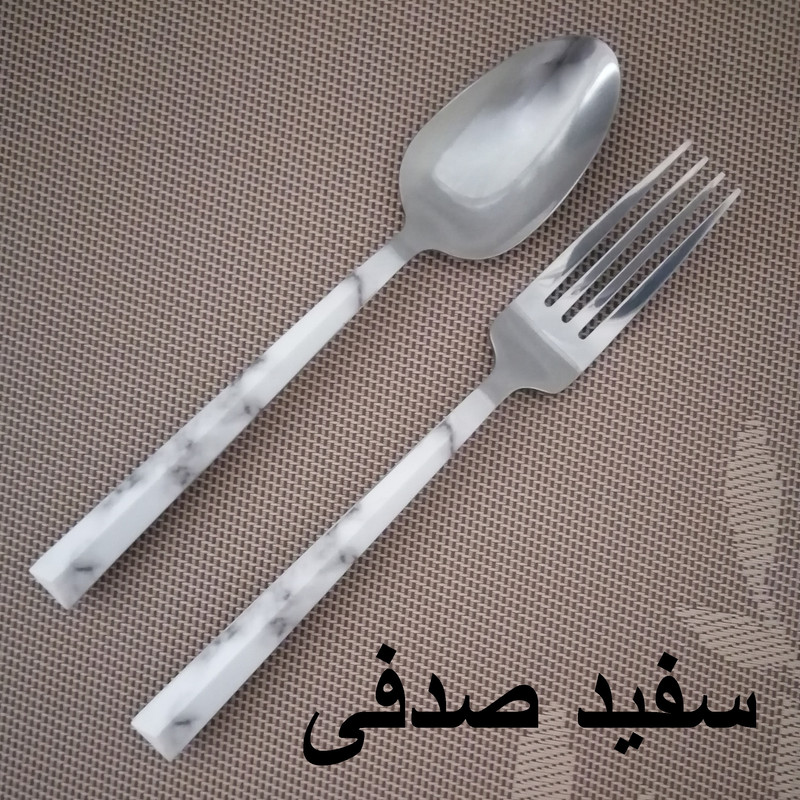 سرویس قاشق و چنگال 12 پارچه 6 نفره ام جی مدل ماربل