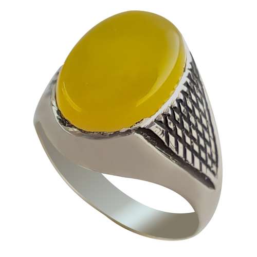 انگشتر نقره مردانه ملک زیور مدل عقیق شرف الشمس حرز امام جواد کد 287