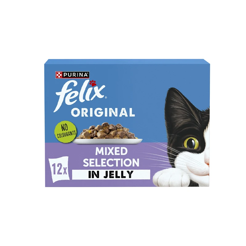 پوچ گربه بالغ فلیکس مدل Mixed Selection in Jelly طعم مرغ بسته ۱۲ عددی