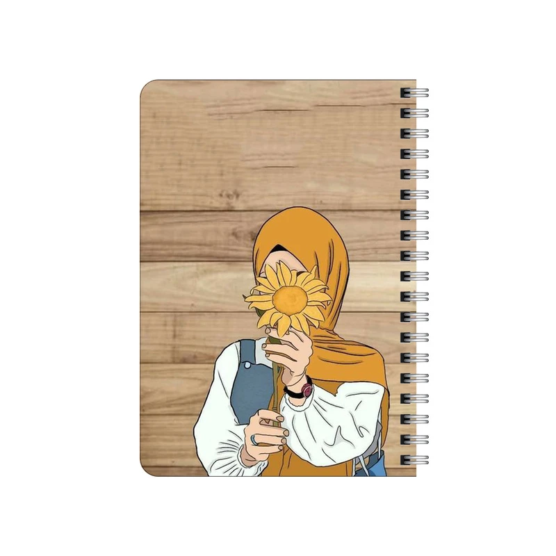 دفترچه یادداشت بامبیلیپ مدل چوبی طرح دختر و گل آفتابگردان کد 3261326