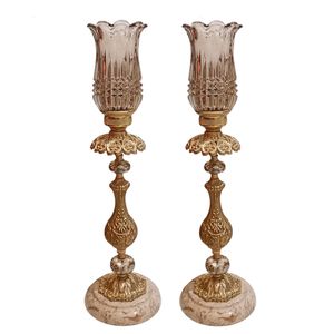 جاشمعی برنجی مدل امپراتور کد S-4285 بسته دو عددی