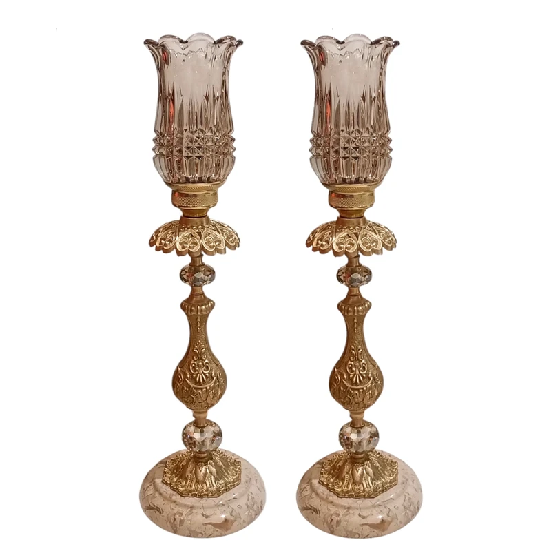 جاشمعی برنجی مدل امپراتور کد S-4285 بسته دو عددی