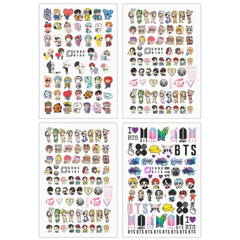 برچسب لنز ناخن مدل KPOP مجموعه 4 عددی