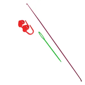قلاب بافتنی مدل TN-2.5 کد 2.5 به همراه سنجاق نشانه گذار و سوزن دوخت کاموا مجموعه 4 عددی