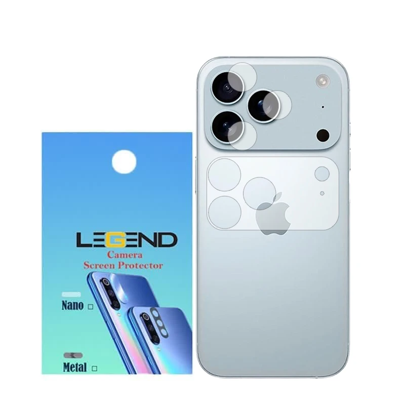 محافظ لنز دوربین لجند مدل نانوگلس مناسب برای گوشی موبایل اپل iPhone 17 Pro Max