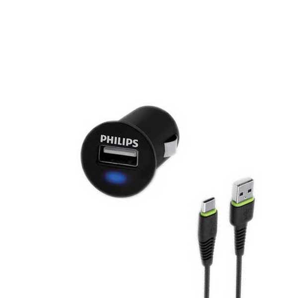 شارژر فندکی فیلیپس مدل DLP-2520U به همراه کابل تبدیل microUSB 